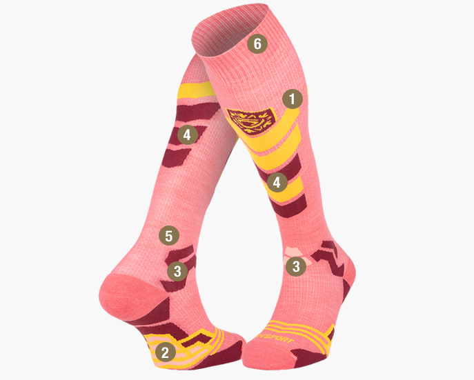 Chaussettes ski compression Slide Elite Rose/Orange